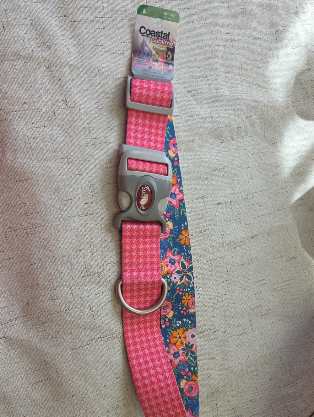 Coastal Pink Floral Dog Collar